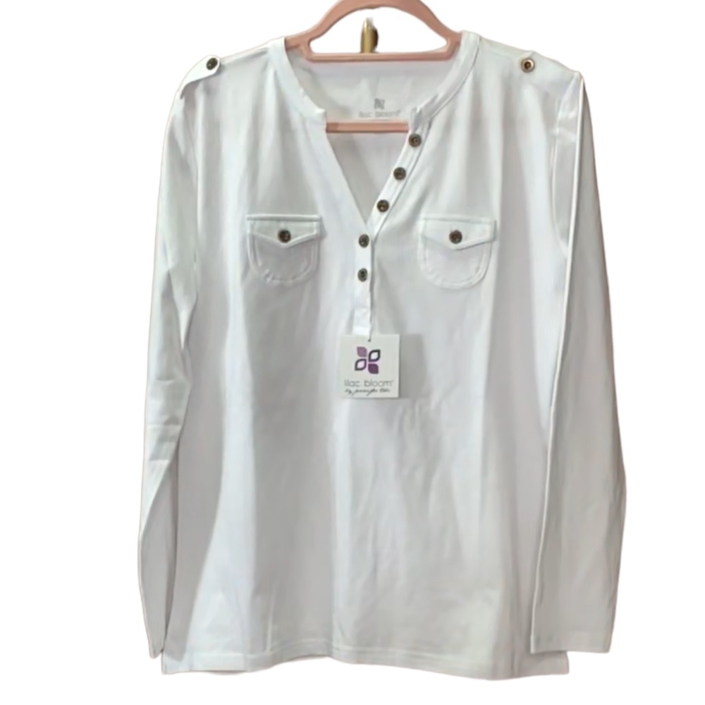 Lilac Bloom brand White Long Sleeve Tri Mountain ultra cool Top